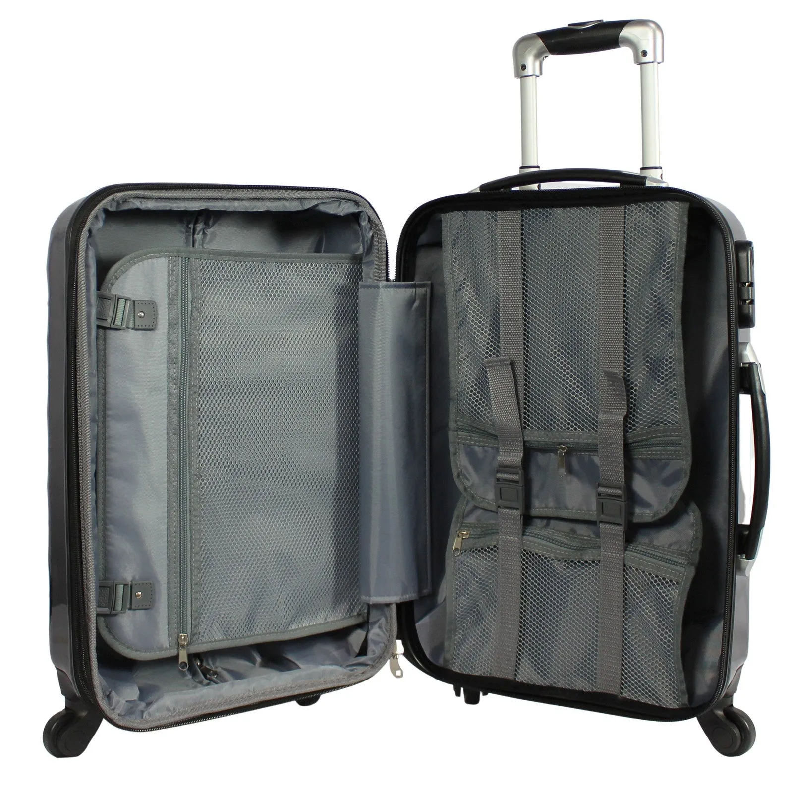 World Traveler Classic Diamond 3-Piece Expandable Spinner Luggage Set - Black