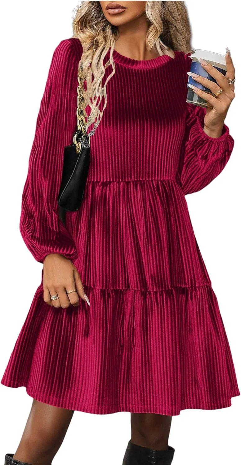 Zeagoo Women's Long Sleeve Elegant Velvet Dress (DE Only)