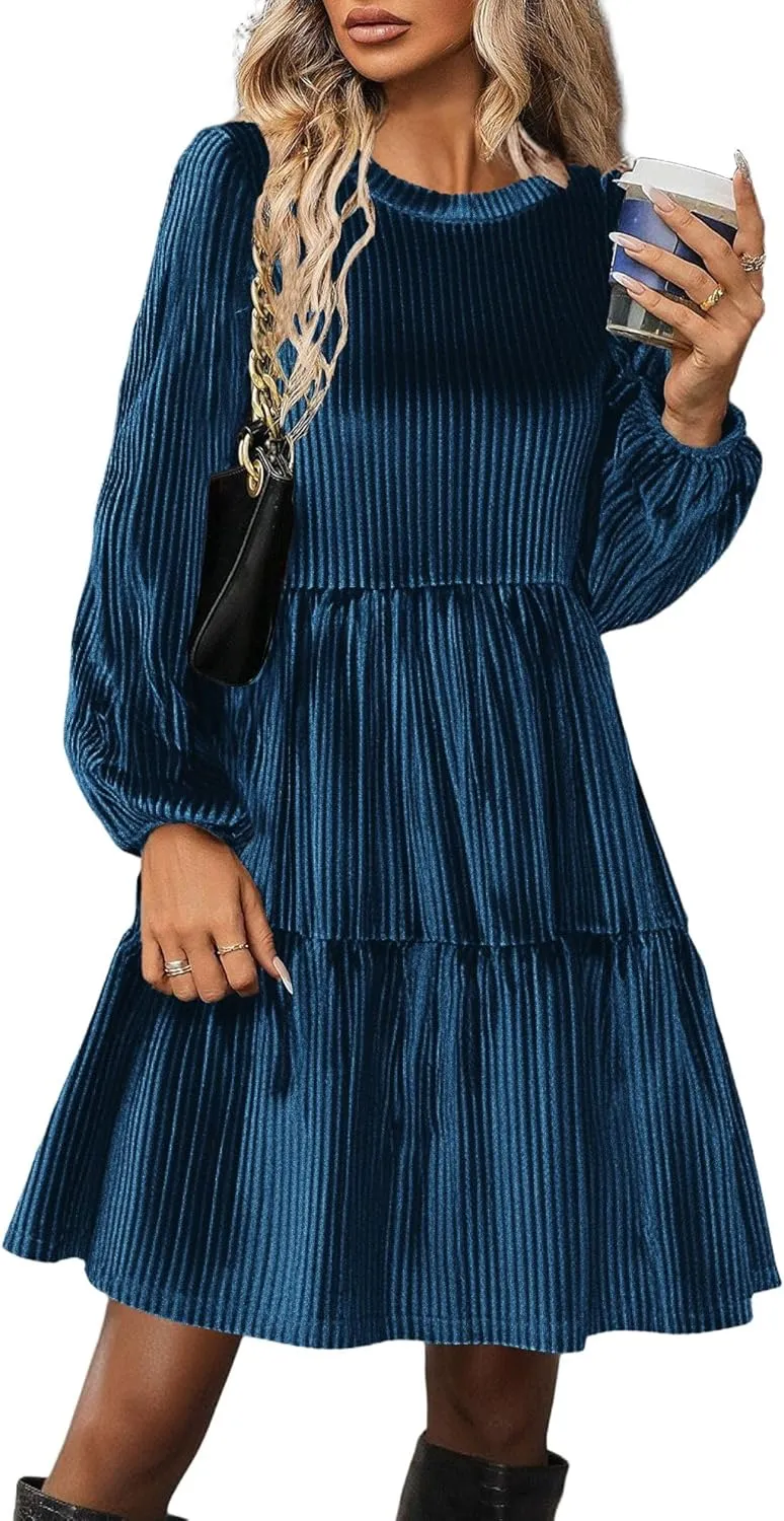 Zeagoo Women's Long Sleeve Elegant Velvet Dress (DE Only)